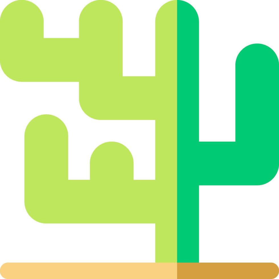 A green cactus plant with a yellow stem vector