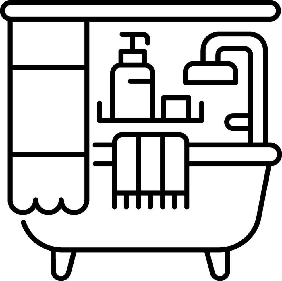 Bathroom icon with bathtub and towel vector