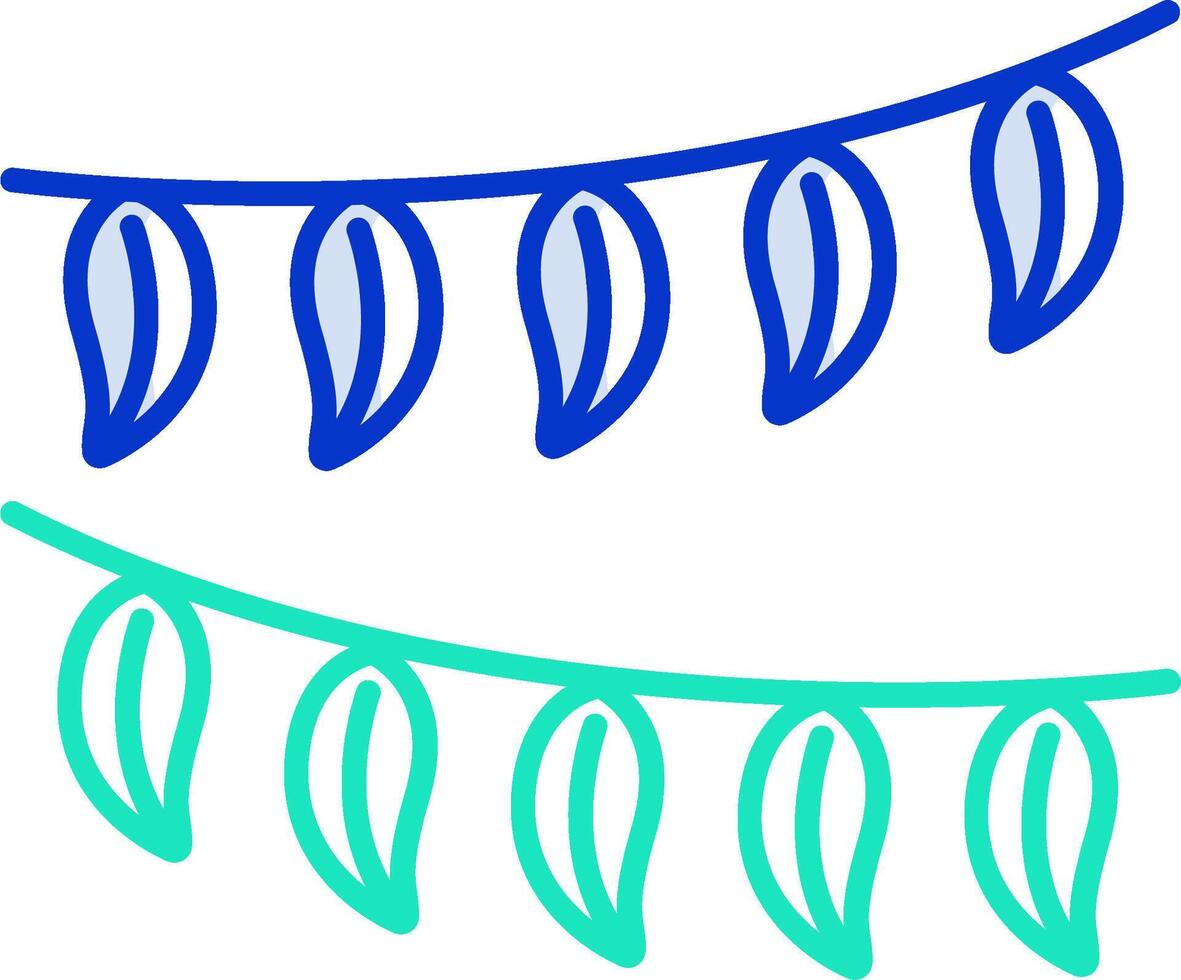 A blue and green garland with leaves vector