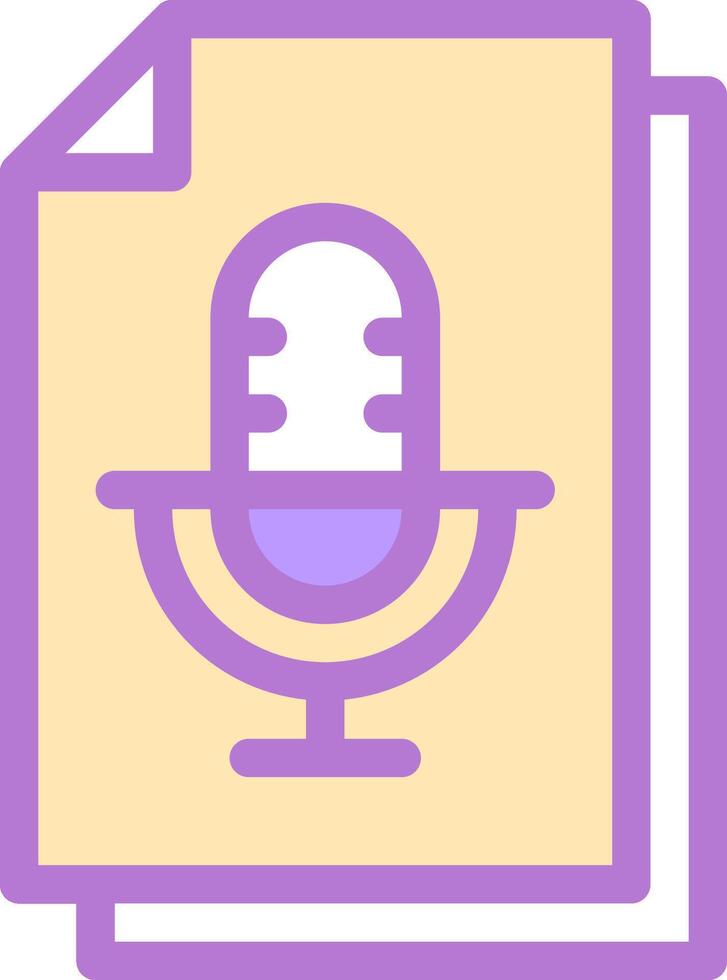 A microphone icon on a file folder vector