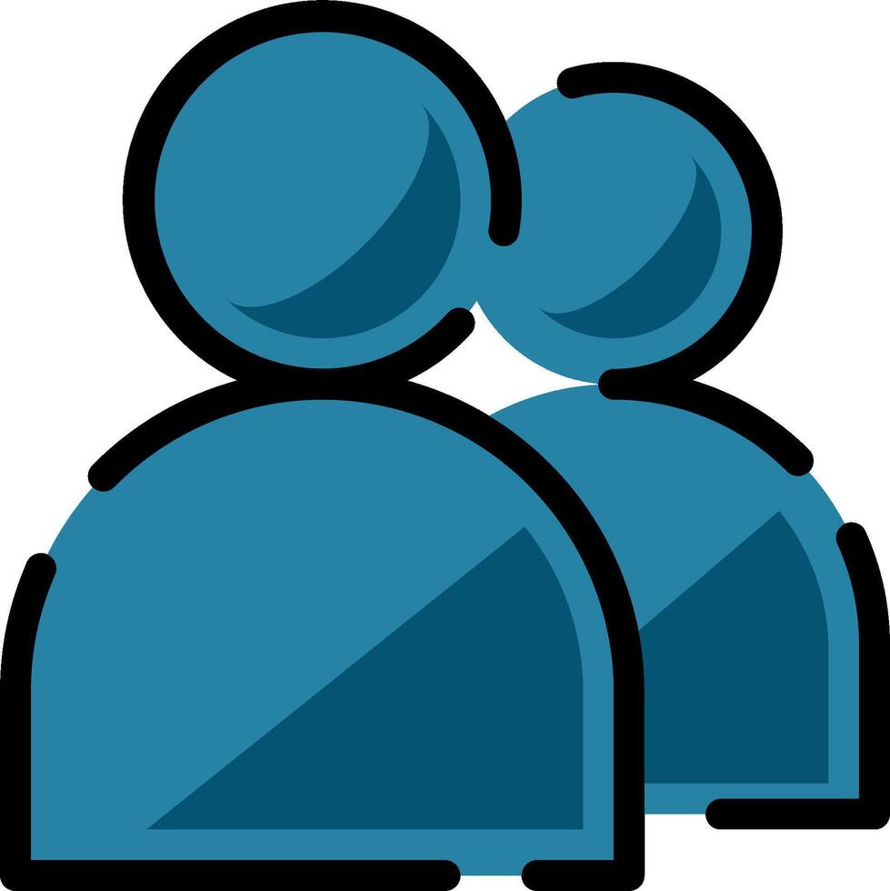A blue icon of two people vector