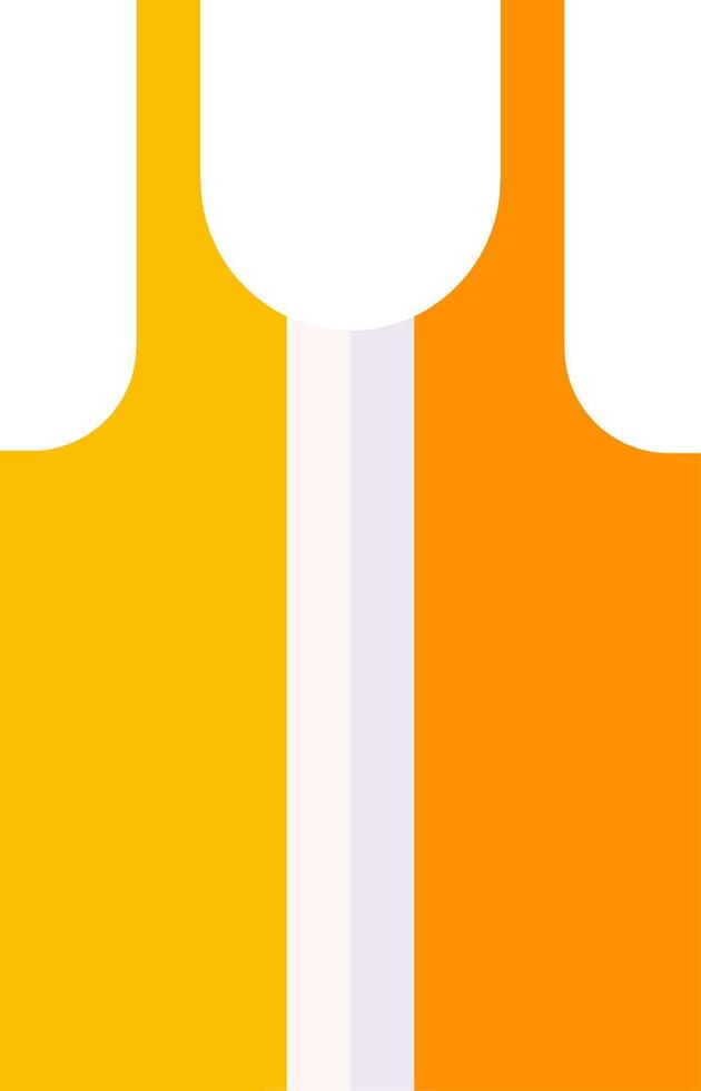 An orange and yellow vest with a white stripe vector