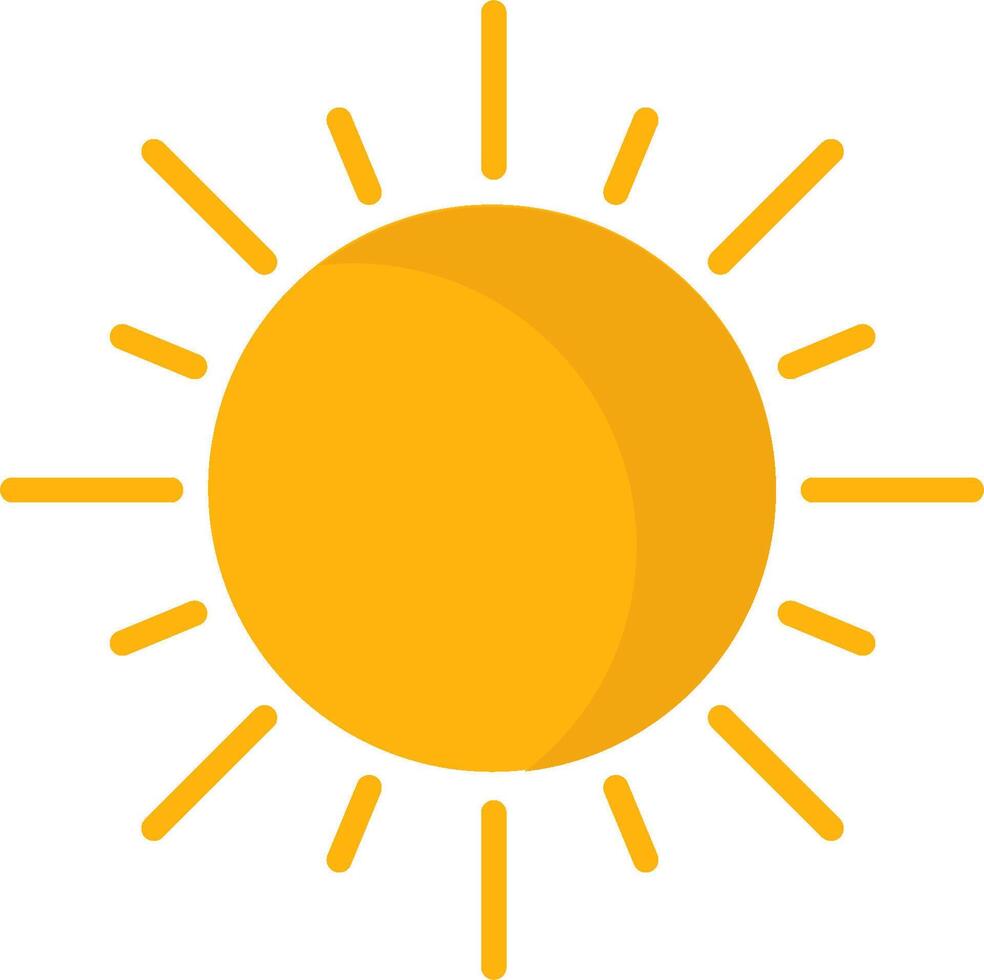 Sun icon with yellow rays vector