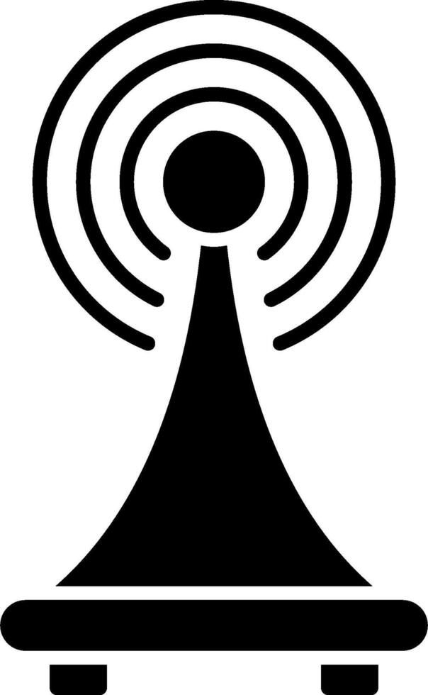 A black and white image of a radio antenna vector