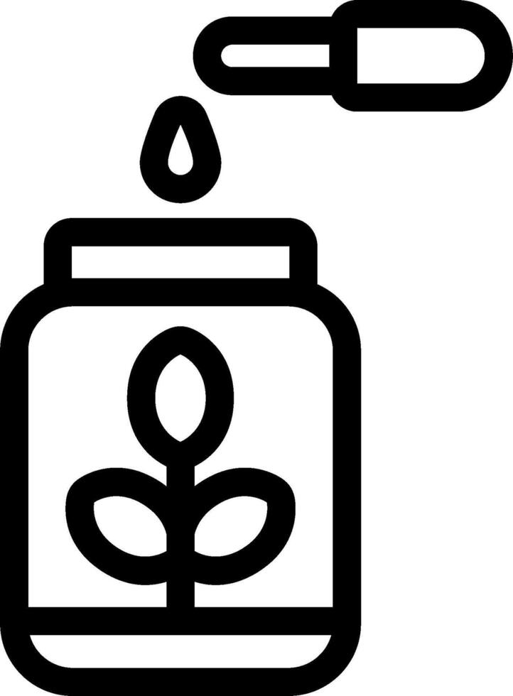 A jar with a plant in it and a syringe vector