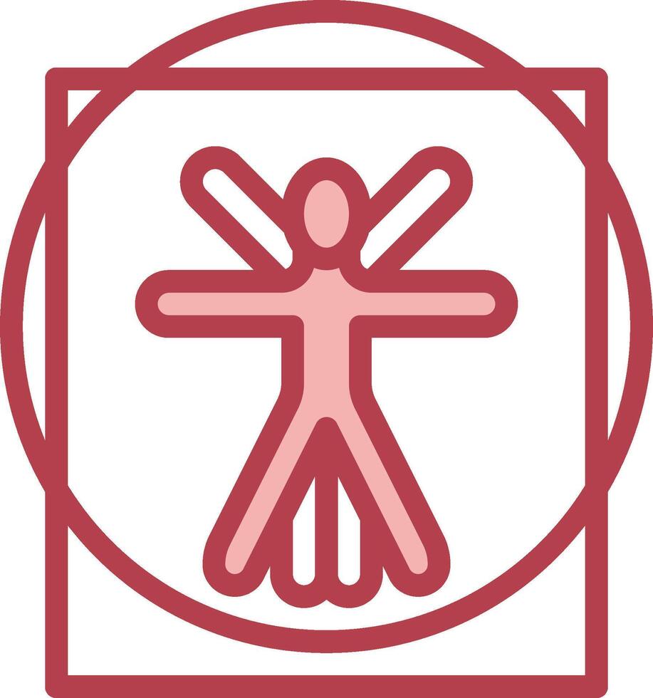 A red icon of a person in a circle vector