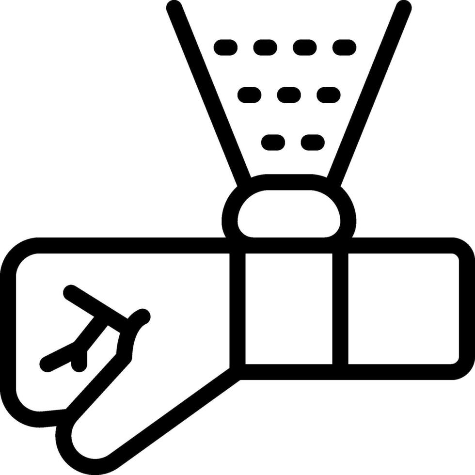 A black and white illustration of a hand with a glove vector