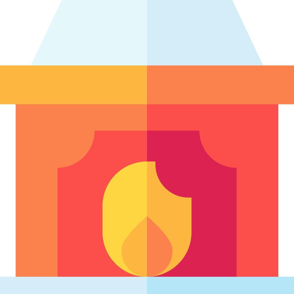 A flat icon of a fireplace vector