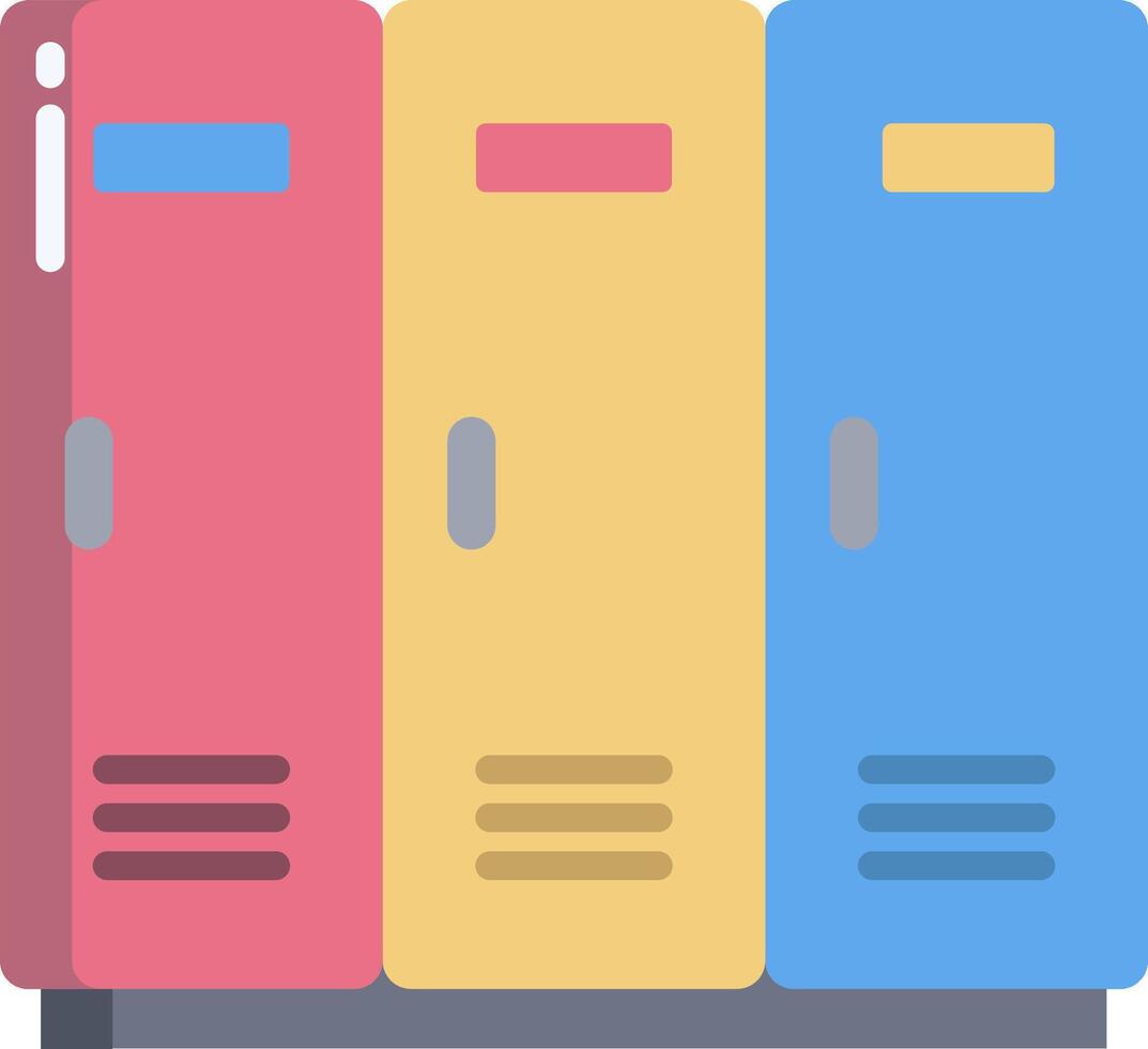 Three lockers with different colors vector
