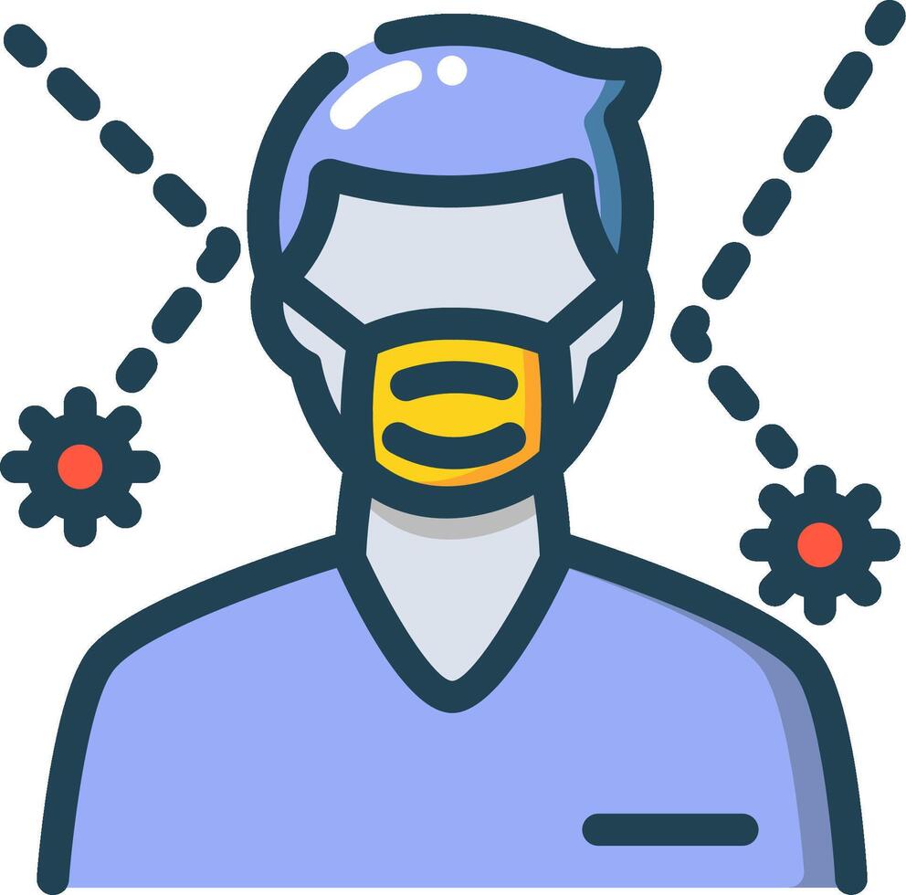 A man wearing a mask with a yellow band around his face vector