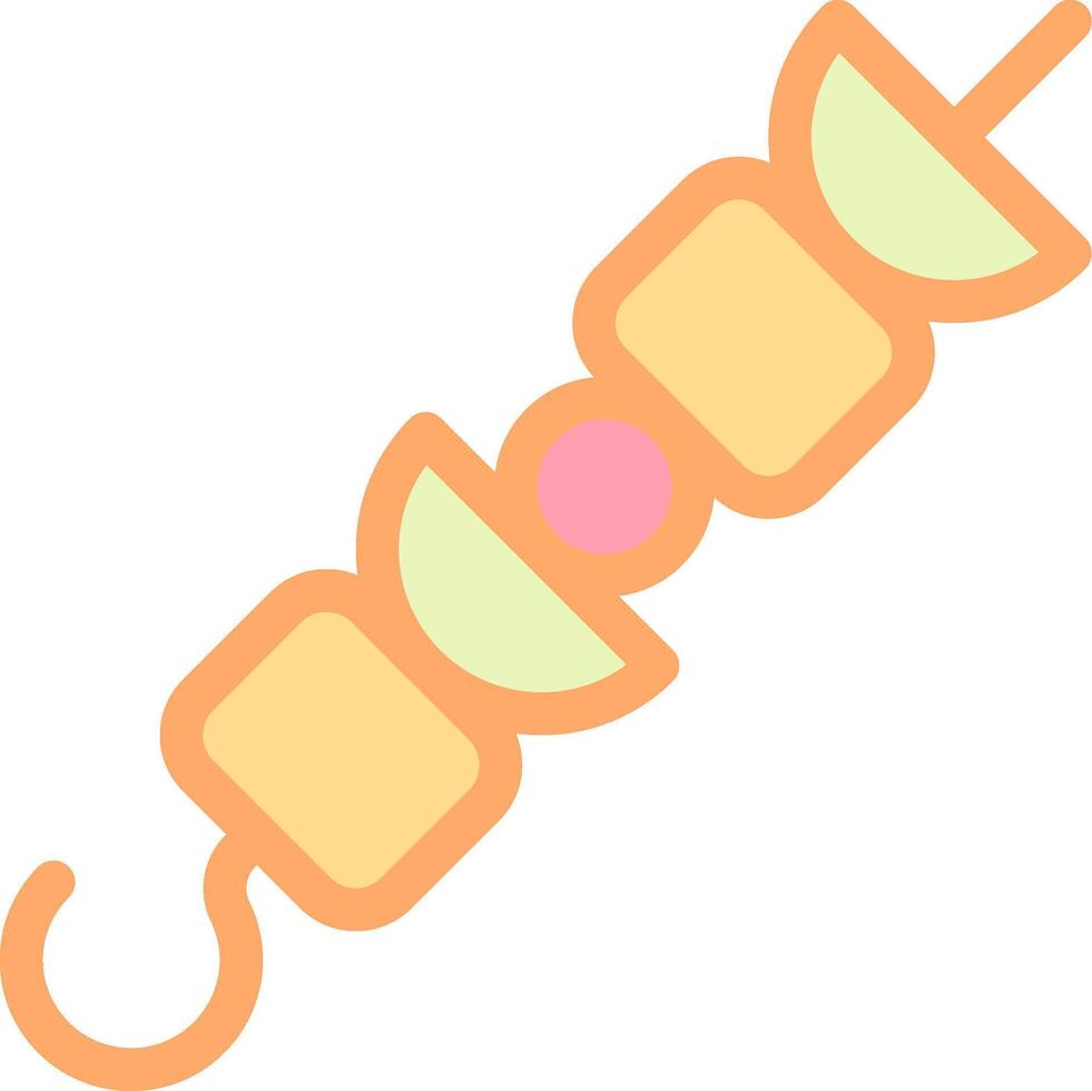 A colorful kabob with a handle vector