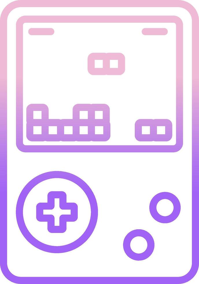 A gameboy icon with a purple and pink background vector