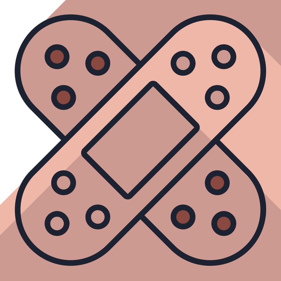 A bandage icon with a long shadow vector