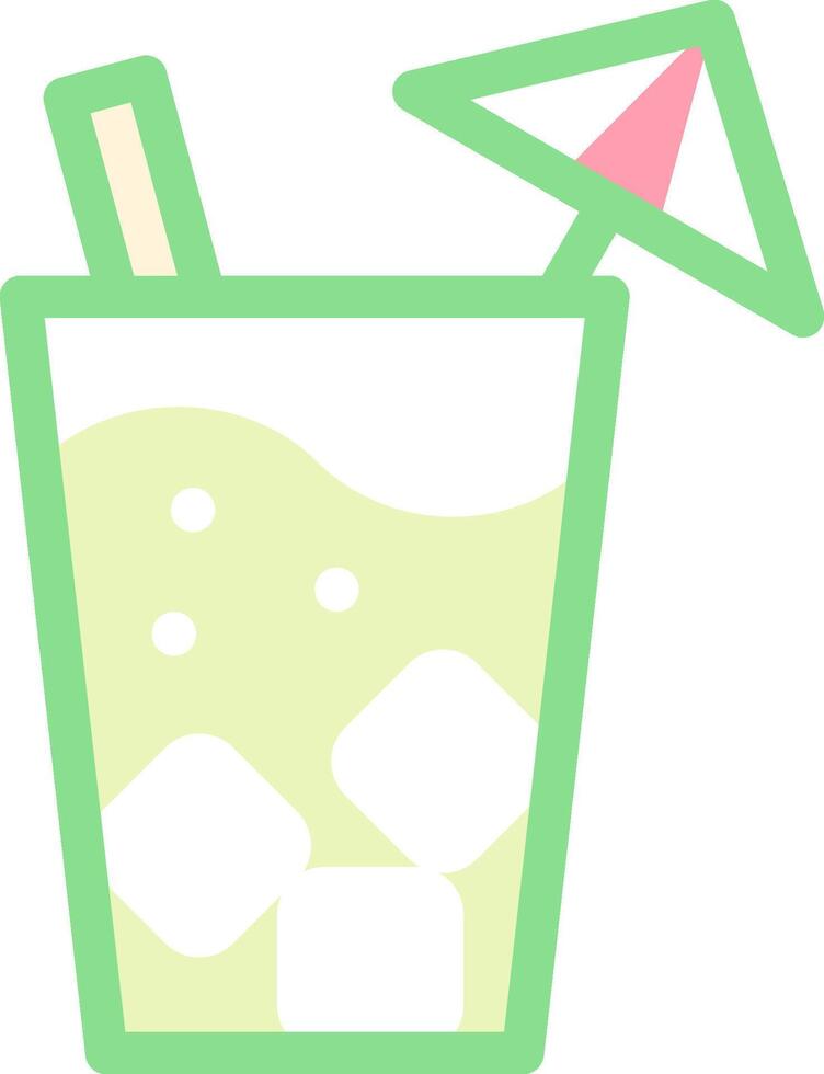 A drink with a straw and umbrella in it vector