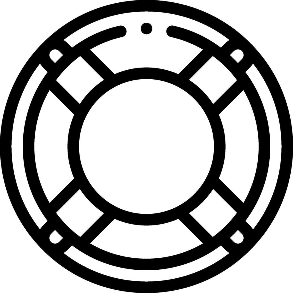 A black and white illustration of a life preserver vector