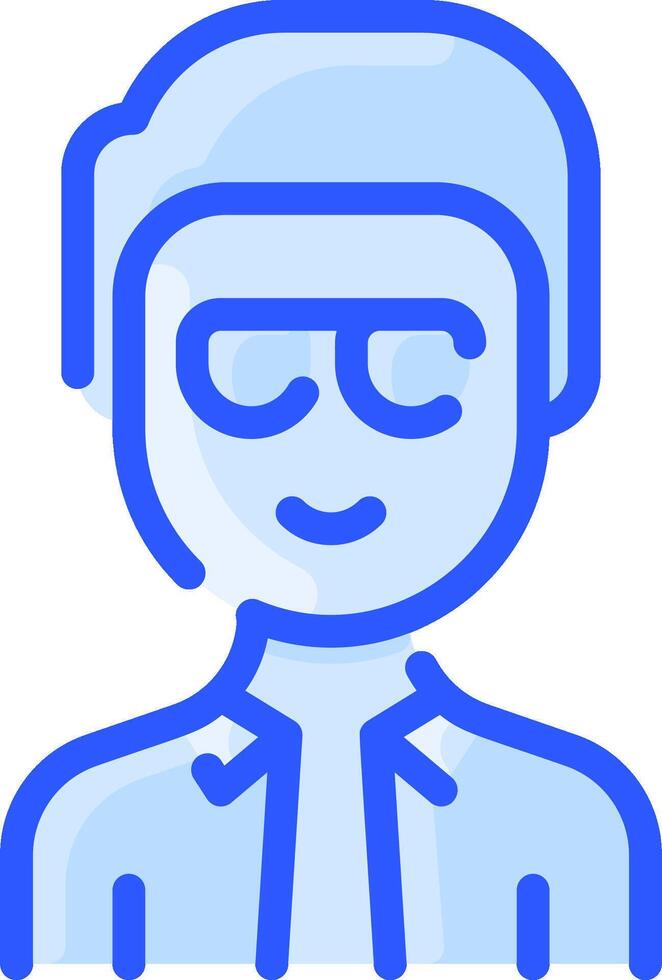A blue man with glasses and a hat vector