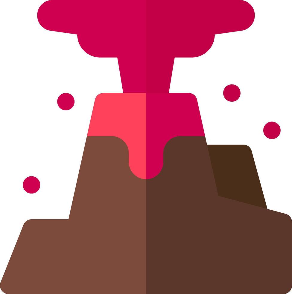 A volcano with pink lava and a pink smoke coming out vector