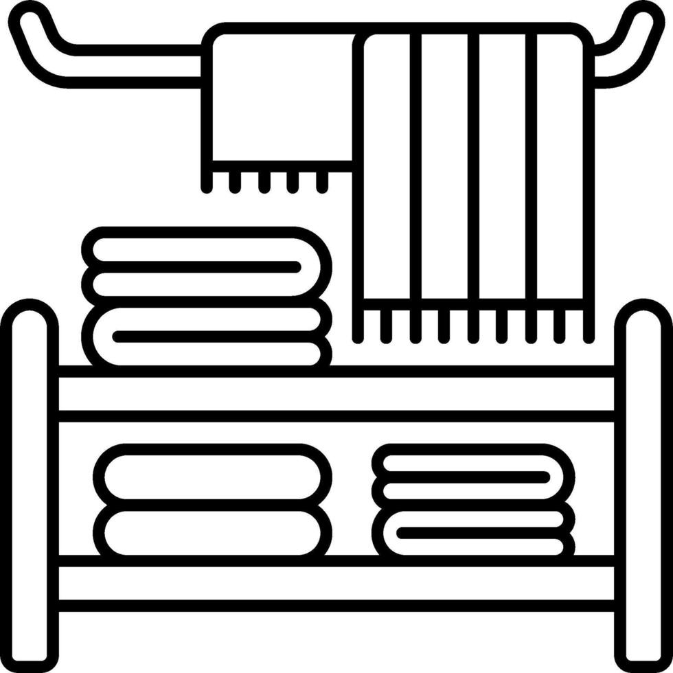 A towel rack with towels and a towel rack vector