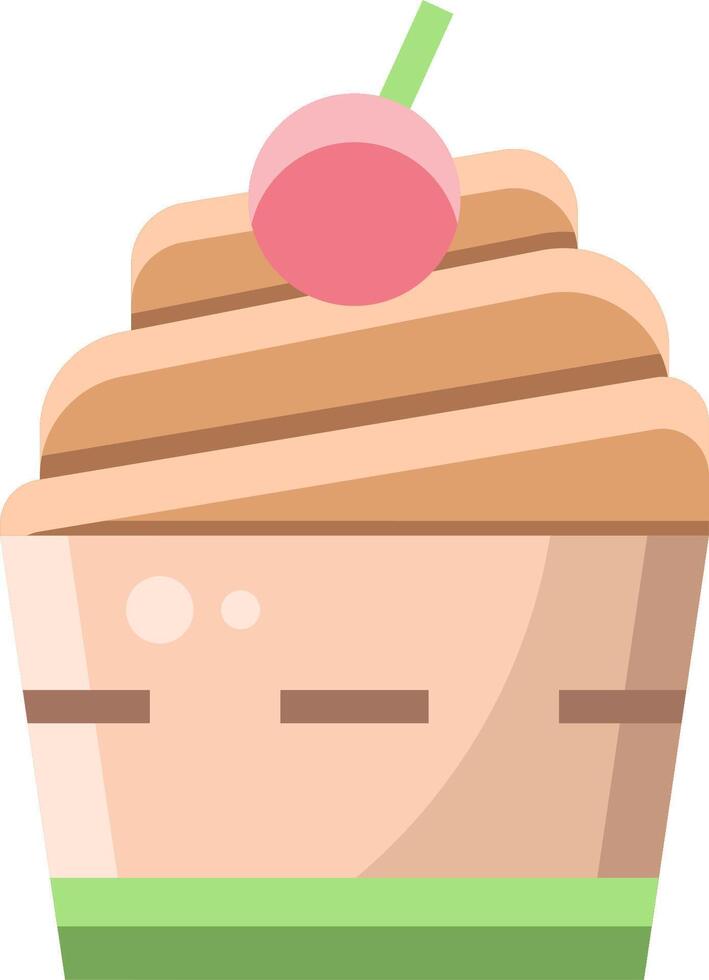 A cupcake with a cherry on top vector