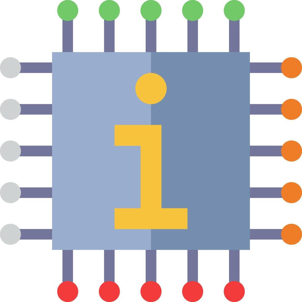 A computer chip with the number one on it vector