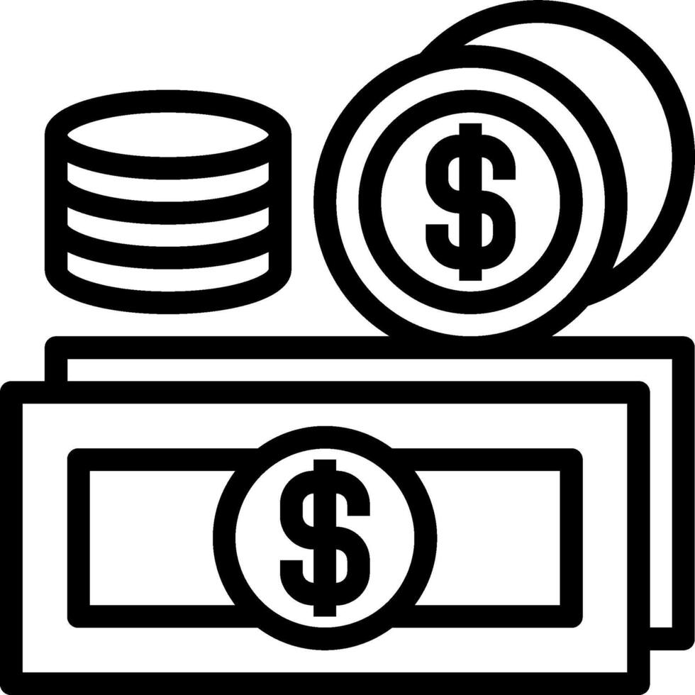 Money icon with coins and stacks of money vector