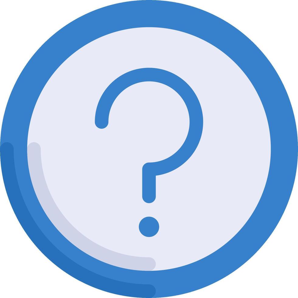 A question mark icon in a blue circle vector