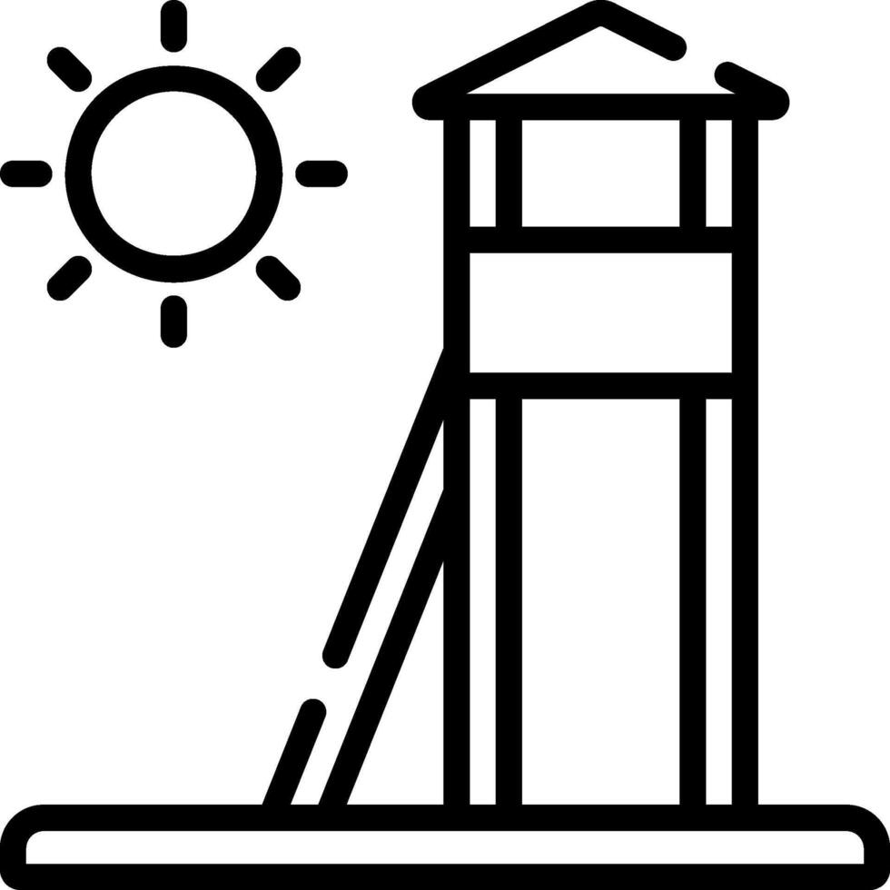 A black and white illustration of a lifeguard tower vector
