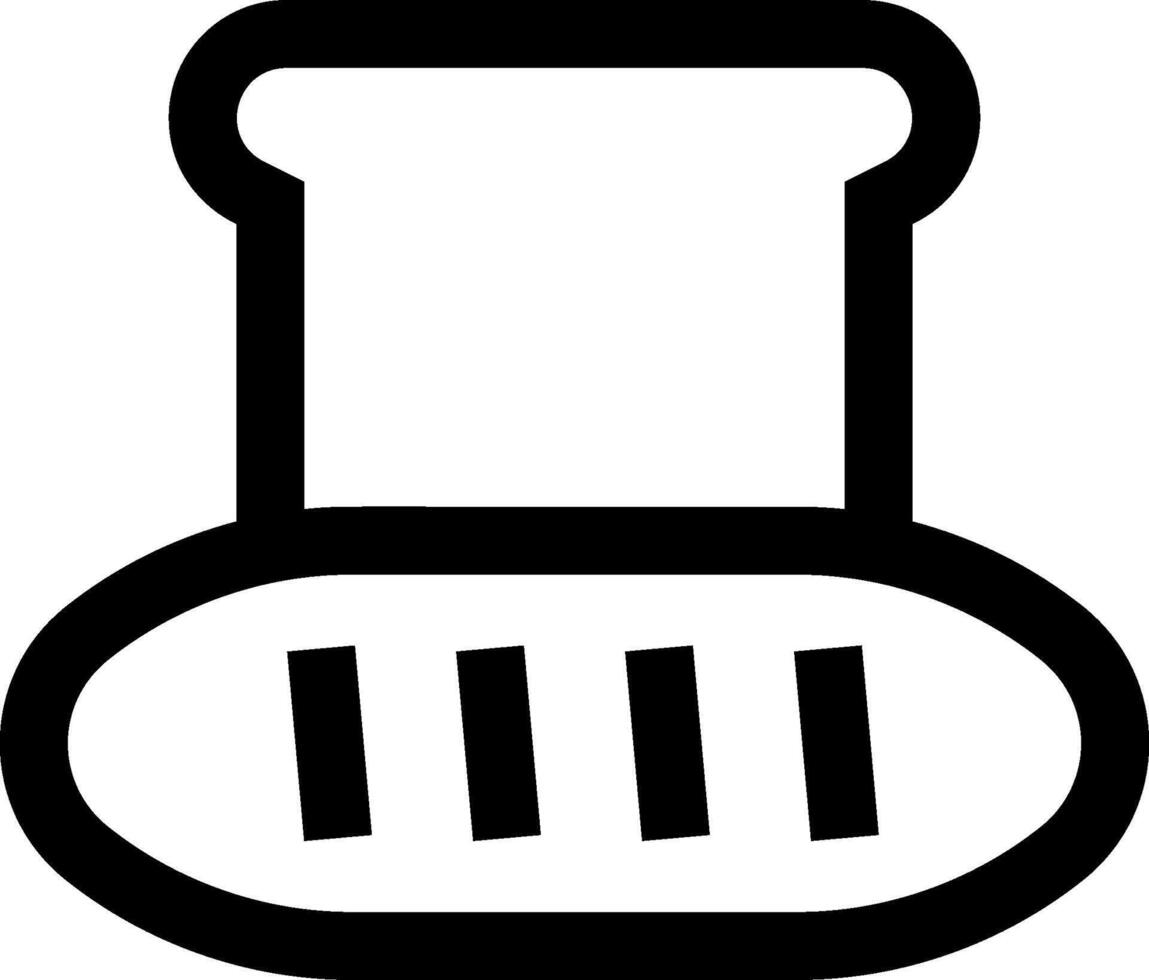 A black and white icon of a toaster vector