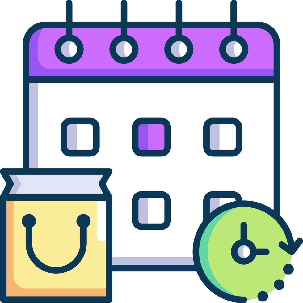 A calendar and a clock icon vector