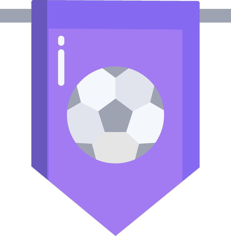 A purple banner with a soccer ball on it vector