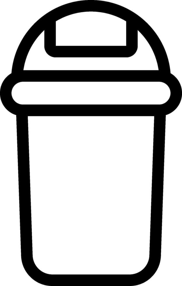 A black and white drawing of a trash can vector