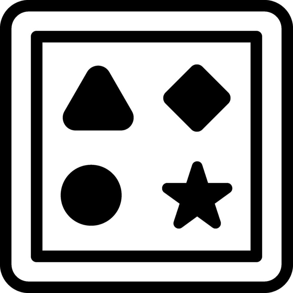 A black and white square with four shapes vector