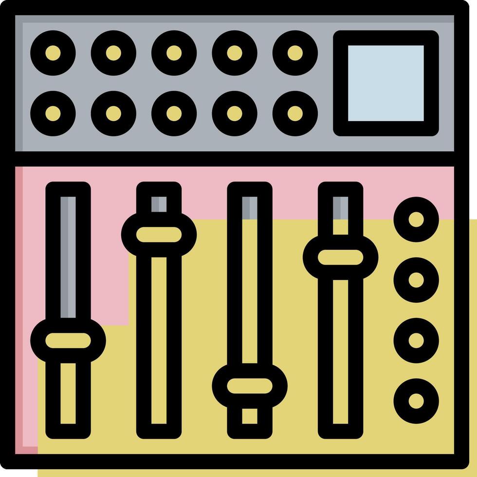 A mixer with four knobs and buttons vector