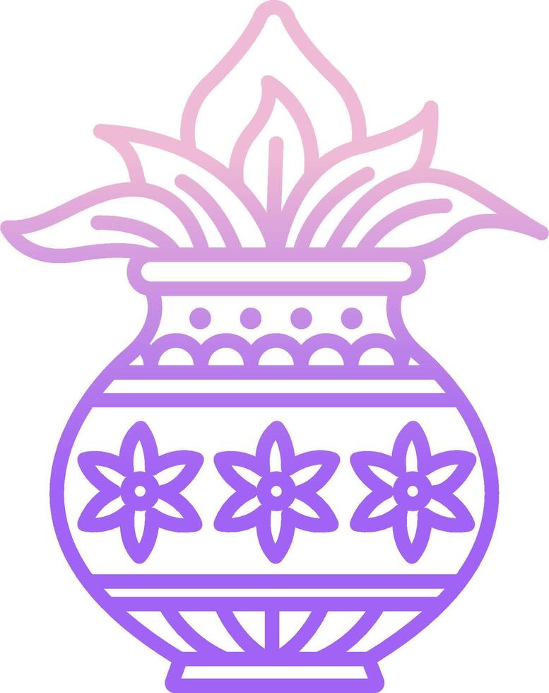A purple flower in a pot with a flower vector