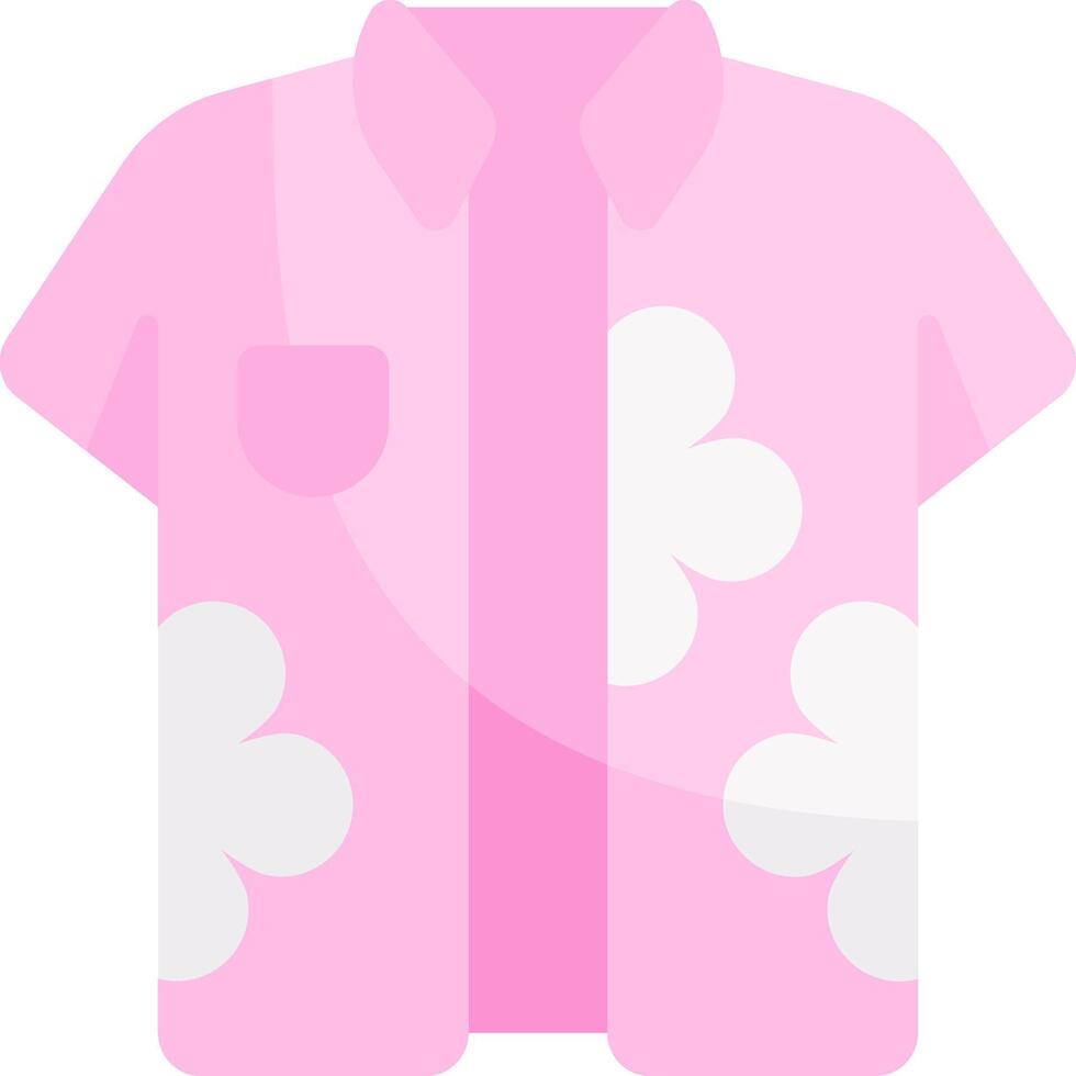 A pink shirt with white flowers on it vector