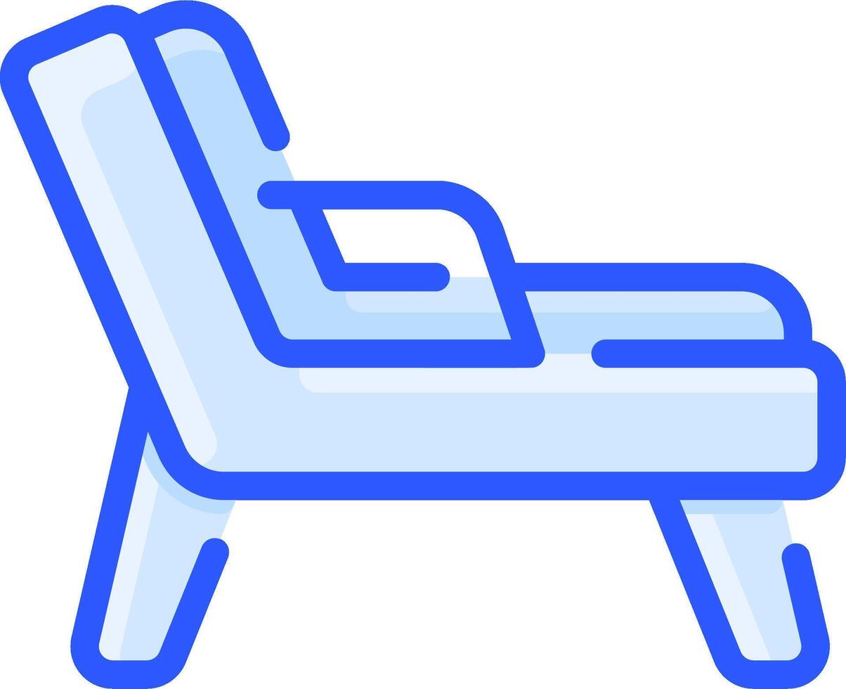 A blue chair with a blue outline vector
