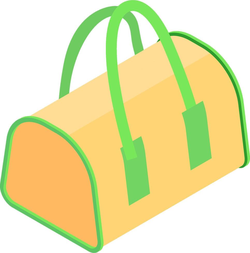 A yellow and green bag with handles vector