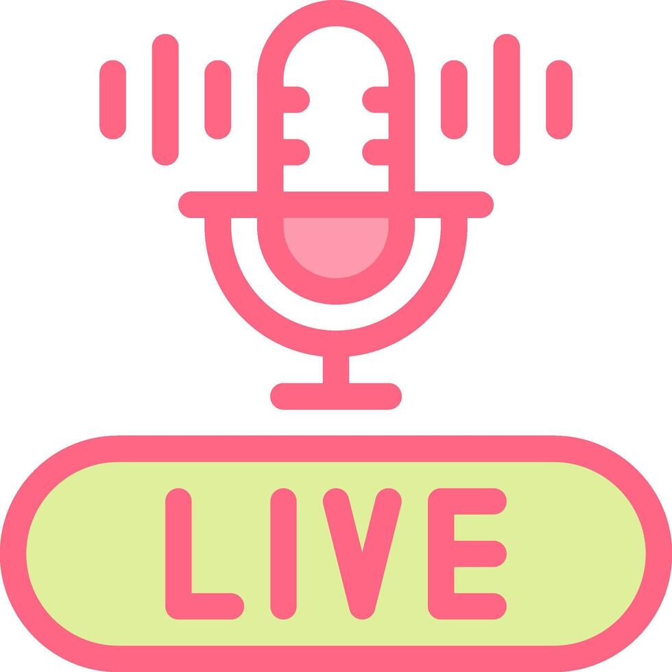 A microphone and the word live on a white background vector