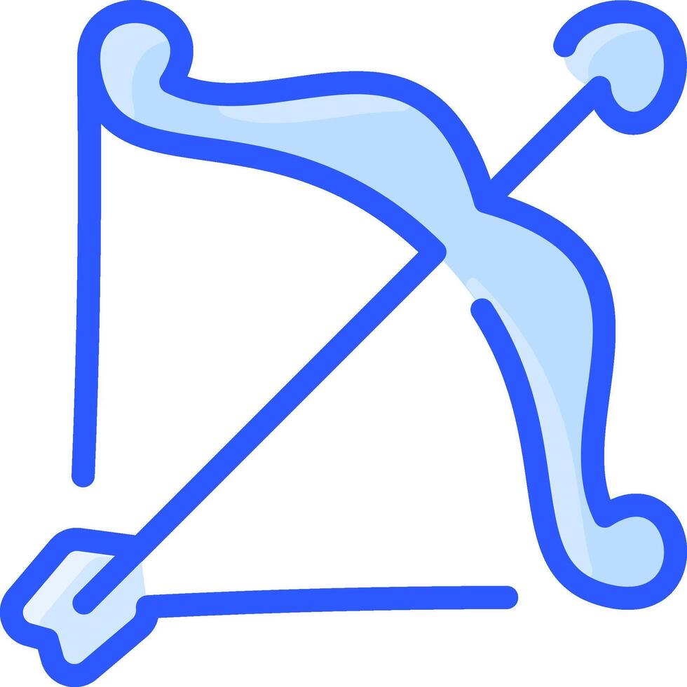 A blue arrow and bow icon on a white background vector