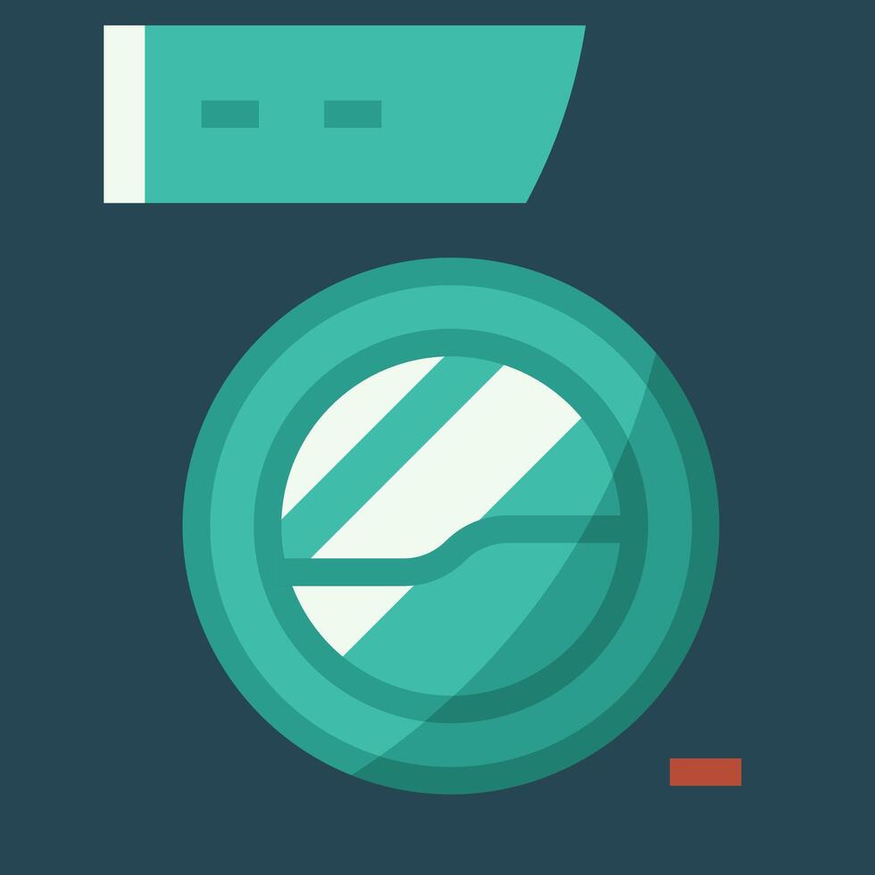 A flat icon of a clock with a clock face vector