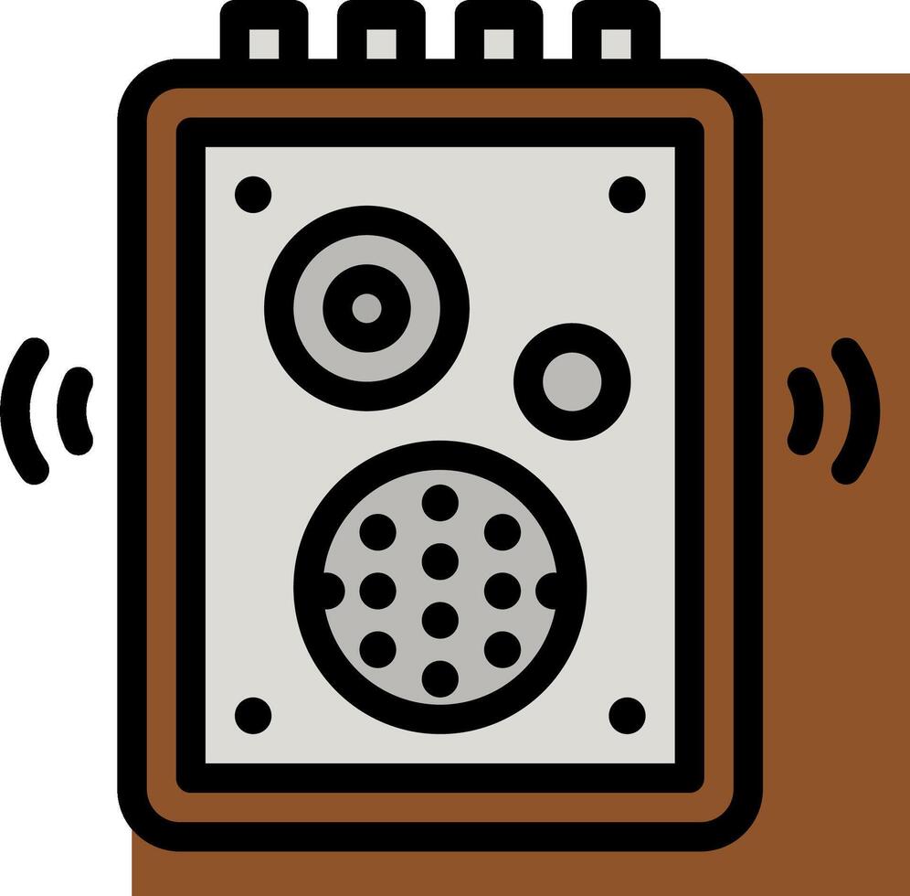 A brown and white speaker icon vector