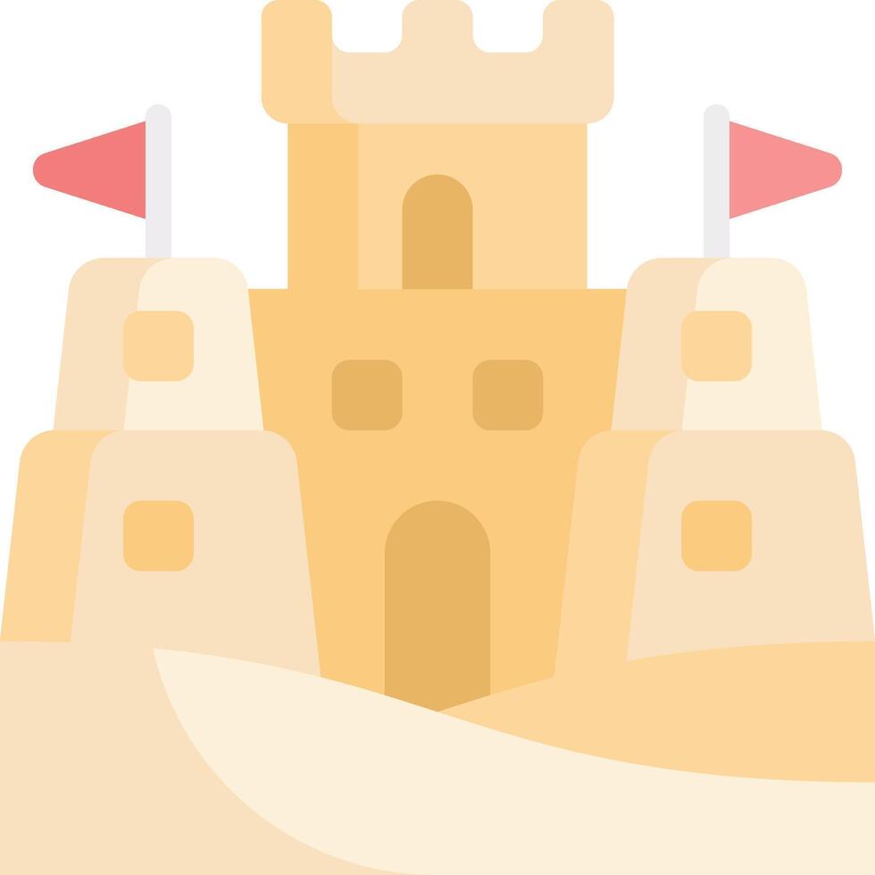 A sand castle with flags on it vector