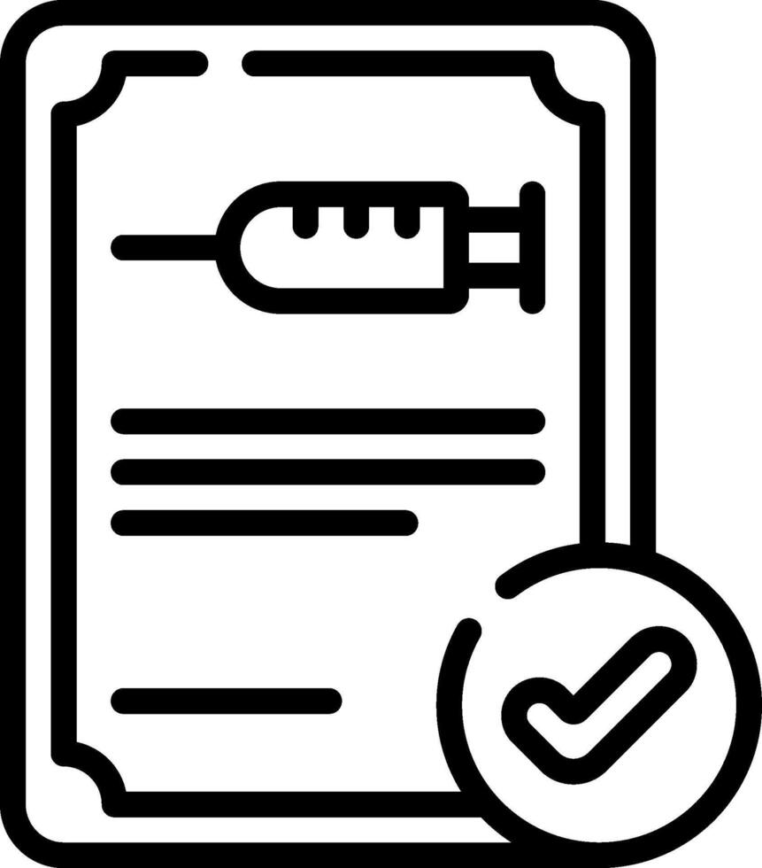 A syringe and check mark on a paper vector