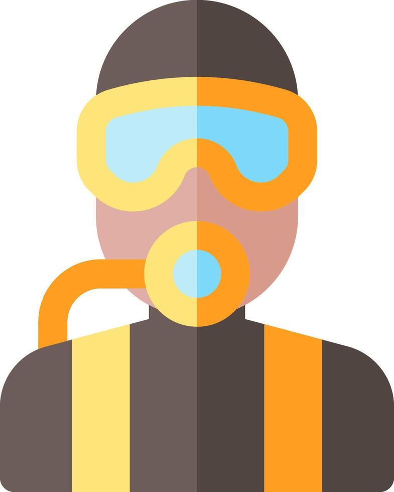 A man in a diving suit with goggles and a mask vector