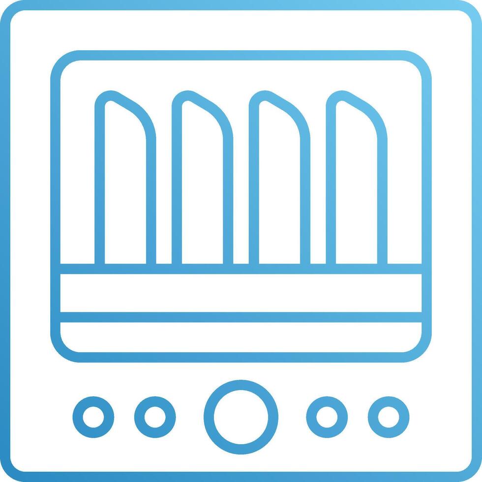 A blue icon of a stove with four burners vector