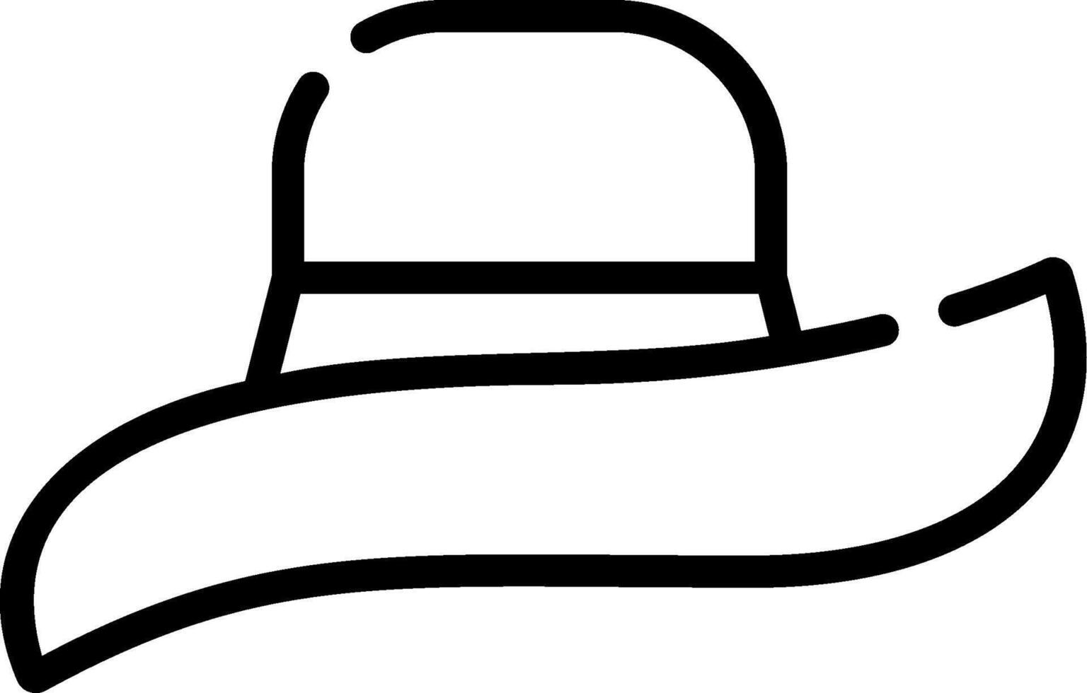 A black and white outline of a hat vector