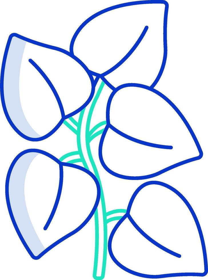 A blue and green plant with leaves vector