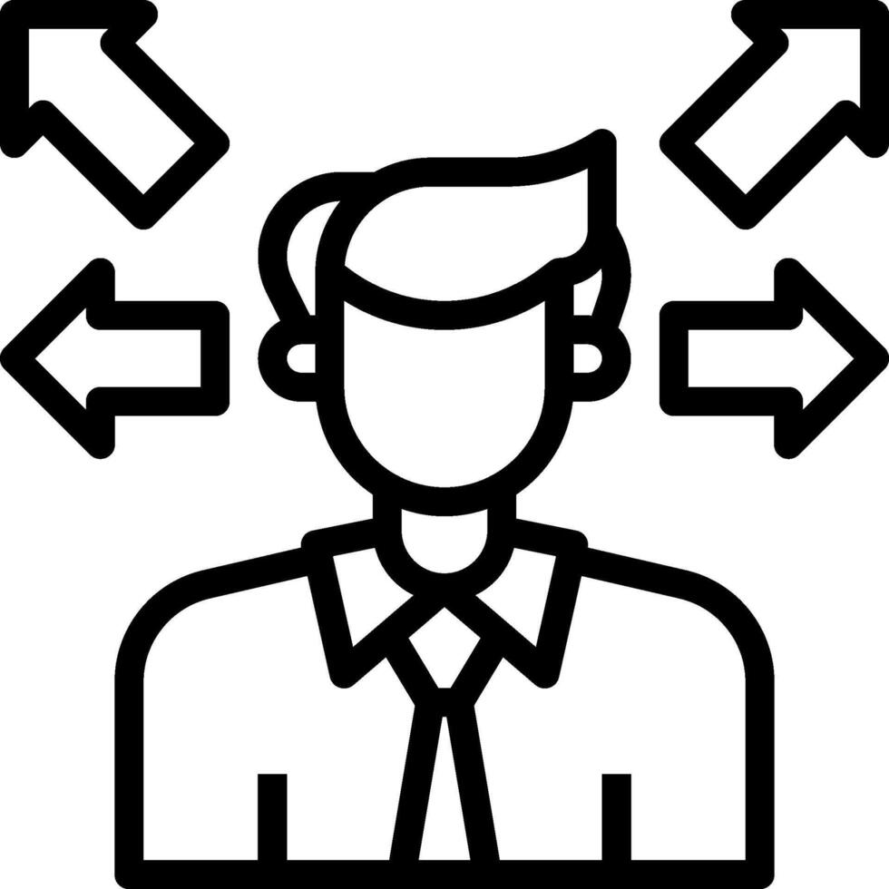 A man with arrows around him vector