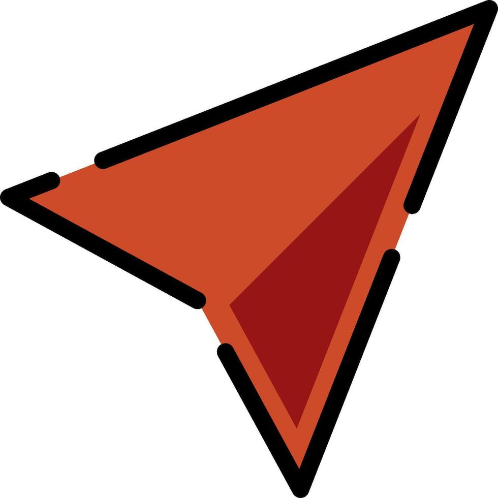 A red and black paper airplane icon vector