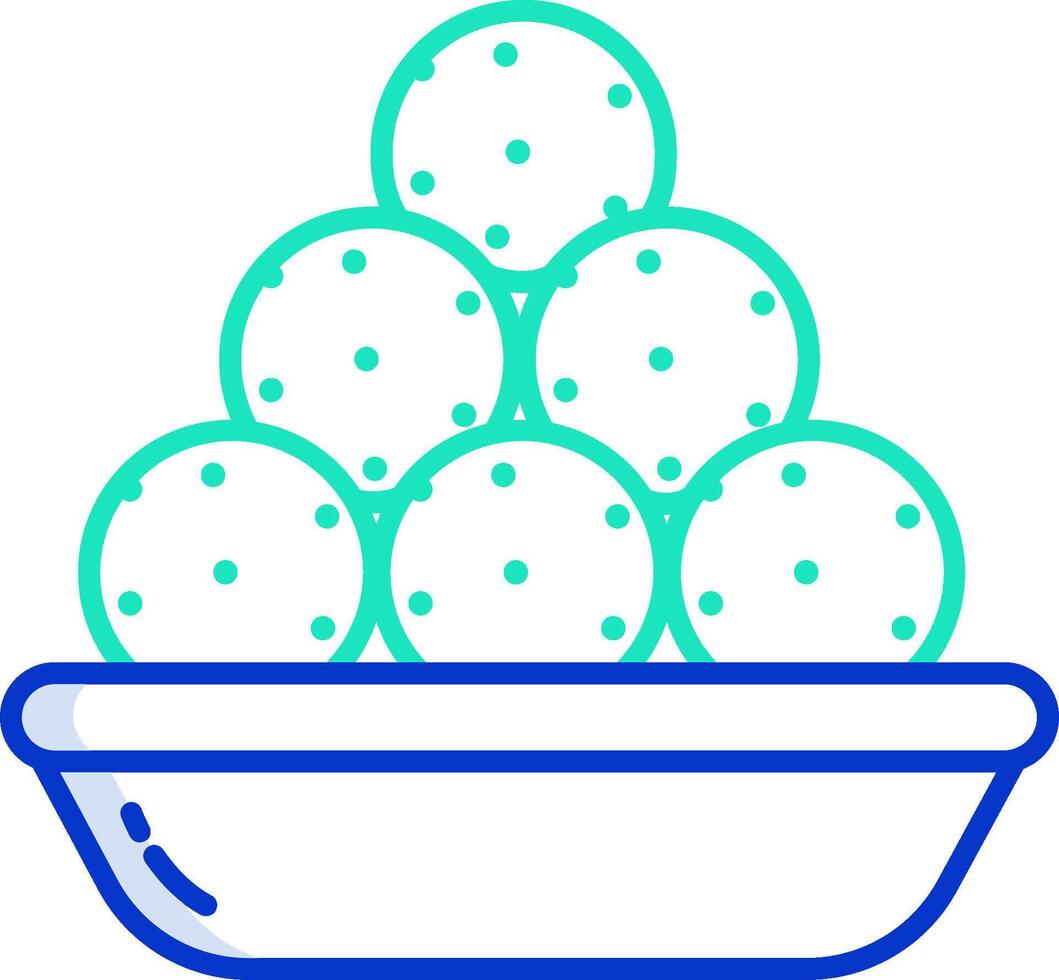 A bowl of ice cream with a bunch of balls in it vector